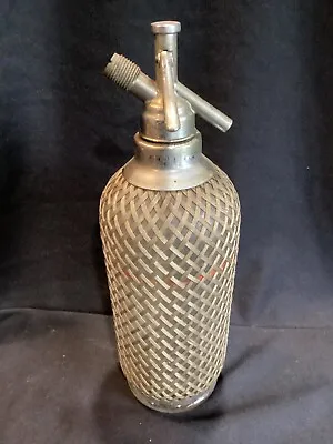 Vintage Sparklets London Metal Wrapped Glass Seltzer Bottle - 13 1/4  Tall • $29.99