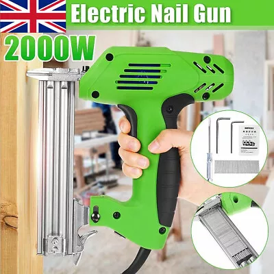 2000W Nail Gun Staple Electric Heavy Duty Stapler Nailer Carpentry & 1500 Nails • £35.99