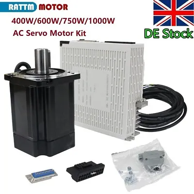 【UK】400W 600W 750W 1000W AC Servo Motor Kit With 17bit Magnetic Encoder Driver • £144