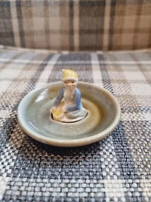 Irish Porcelain Wade Pretty Leprechaun Pin Trinket Dish • £6