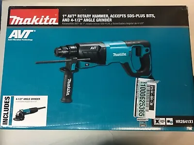 Makita HR2641X1 SDS-PLUS AVT Rotary Hammer With Case And 4-1/2  Angle Grinder • $199.95