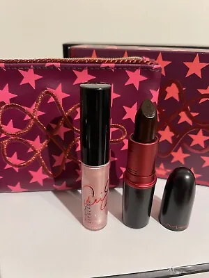 MAC LIPSTICK ARIANA GRANDE VIVA GLAM Lipstick And Lipglass Set New • £44.99