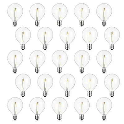 25 Pack G40 LED Replacement Bulb E12 Screw Base LED Globe  Assorted Colors  • $17.95