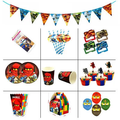 Ninja Theme Birthday Party Decoration Tableware Range (Plates Cups Banners Etc) • $7.98