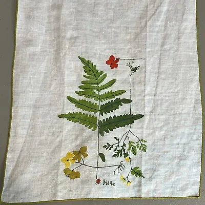 Vera Neumann Fern Leaf Floral Single Napkin 11 X 17 Rectangle Vintage • $7.49