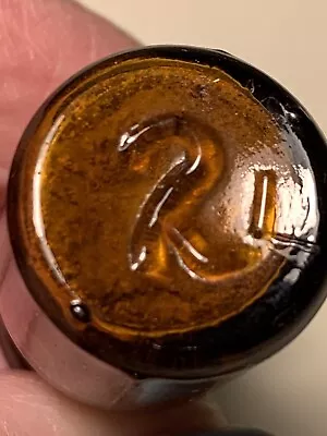 $15 • Buy Antique Tiny Amber Glass Medicine Apothecary Bottle Jar Cures Maybe Hand Blown