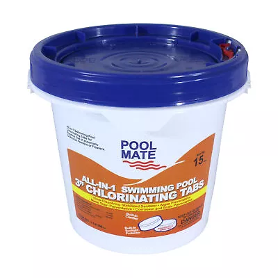 Pool Mate All-in-One 3  Chlorine Tabs Swimming Pool Sanitizing Chemical - 15 Lbs • $129.99