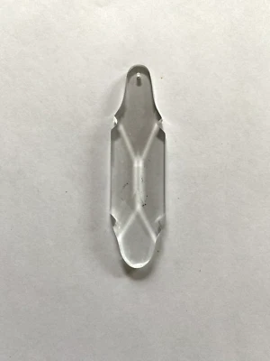 $25 • Buy 5 Vintage Bohemia  Glass  Clear Flat Pendalogue Pendant Prisms 4 
