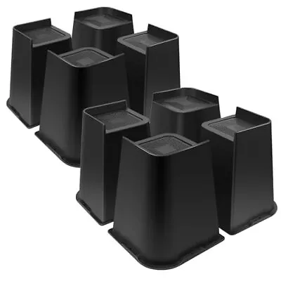  Bed Risers 4 Inch6 Inch Oversized Furniture Risers 8 Inch Black 8 Pack • $85.05