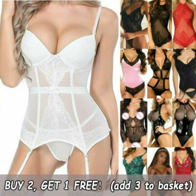 $12.29 • Buy Women One Piece Bodysuit Lingerie Babydoll Underwear Nightwear Sleepwear 
