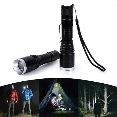 LIVABIT Tactical Ultra Bright Rechargeable Zoom LED Flashlight Torch SOS Strobe • $8.95