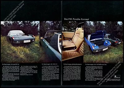 1970 Porsche 914 Blue Green Car VW Rear Decklid Logo 4 Photo German Vtg Print Ad • $16.19