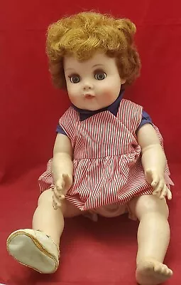 Vintage 1950'S AMER CHAR CORP Sleepy Moving Eye Rubber Doll 22  With Squeaker • $49.87