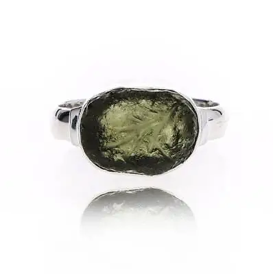 925 Sterling Silver Authentic Czech Republic Moldavite Gemstone Ring For Women • $33.65