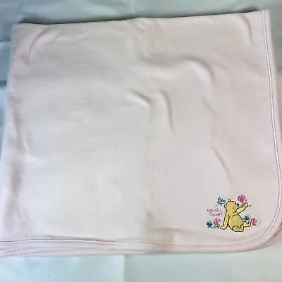 Classic Pooh Pink BEAUTIFUL FLOWERS Baby Receiving Blanket 32  X 26  • $18.99