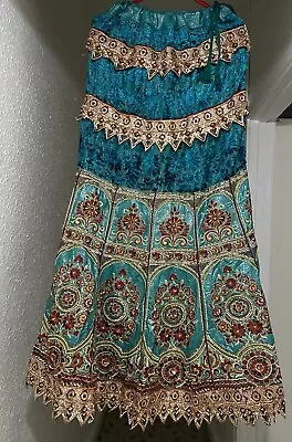 Indian Chaniya Choli Size 12 Blue Turquoise  • £21