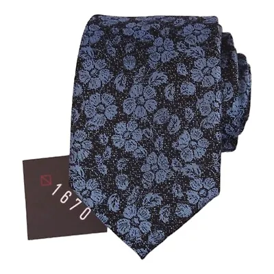 1670 Mens Slim Floral Tie 2.5 Navy Blue Dress Necktie Narrow Skinny Neck Ties • $12.49