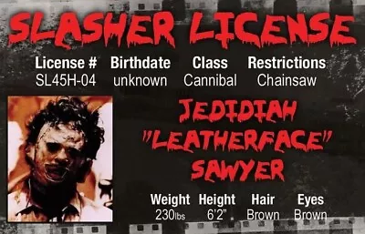 Leatherface Trading Card!! Must Have For Horror Freaks !!! • $0.01