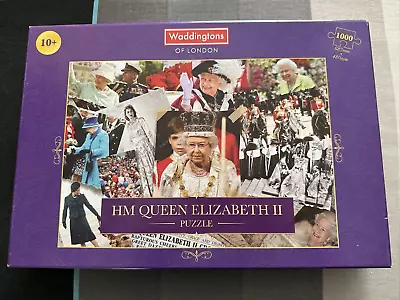 HM Queen Elizabeth II Waddingtons 1000 Piece Puzzle Complete Rare HTF 2022 ER • $6.52