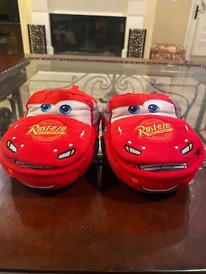 Disney Pixar Car's Lighting Mcqueen #95 Slippers Toddler 9/10 Plush Red • $59.99