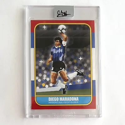 Diego Maradona Hand Of God Custom Art Card 1986 /28 Signed #’d • $15