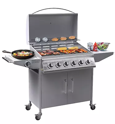 £383 • Buy Gas BBQ Grill 6 Burner & Side Burner Large Outdoor Stainless Steel Barbecue