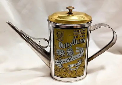 Vintage Tin Can Olio D’Oliva Lucca Toscana Olive Oil Italy • $21