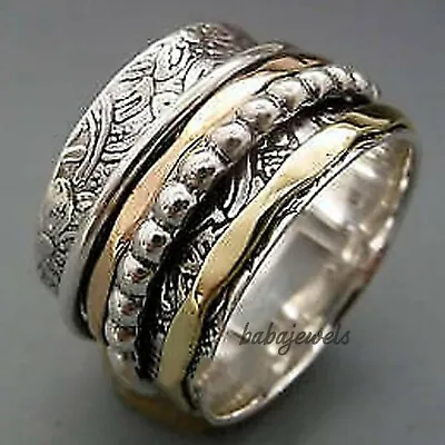 Spinner Ring 925 Sterling Silver Ring Meditation Ring Handmade Gift Jewelry A105 • $9.86