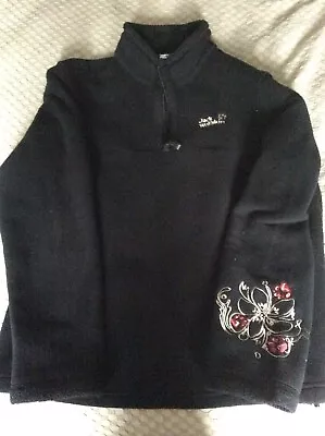 Ladies Jack Wolfskin Black Nanuk 1/4 Zip Fleece - Size 18 • £10