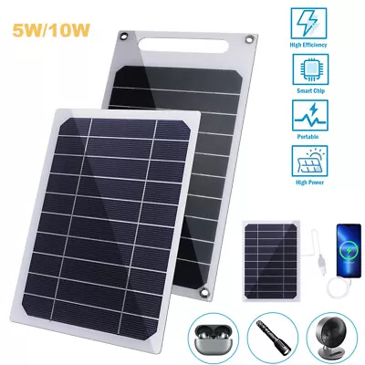 5W/10W 5V Solar Panel Power Bank USB Phone Charger For Outdoor Hiking Travel New • $14.99