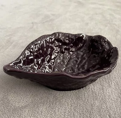 Vintage Red Purple Cabbage Leaf Bowl Made In Portugal • $19.95