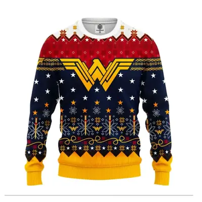 $41.78 • Buy Superhero Wonder Woman Ugly Christmas Premium 3D SWEATER Christmas Gift Us Size
