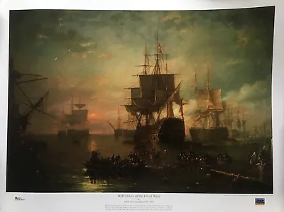 Colour Lithographic Print 'HMS Victory Off The Isle Of Wight By J W Carmichael • £30