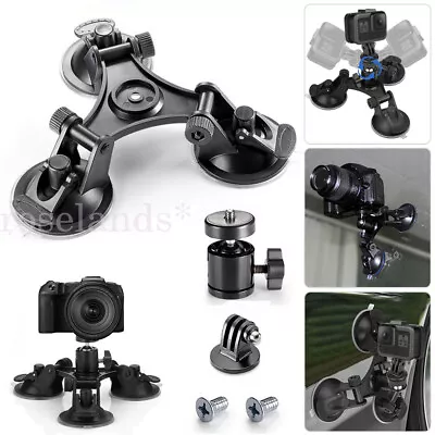 Triple Suction Cup Car Holder Mount For GoPro Hero 10 9 8 7 6 5 DJI OSMO Camera • $19.50