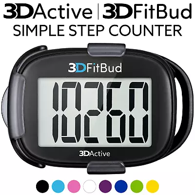 3DFitBud Simple Step Counter Walking 3D Pedometer With Clip And Lanyard A420S • $22.99