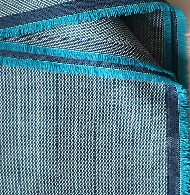 Vintage MCM Kvadrat Maharam Steelcut Trio Upholstery Fabric Wool Blue 6.5 Yds • $78.50