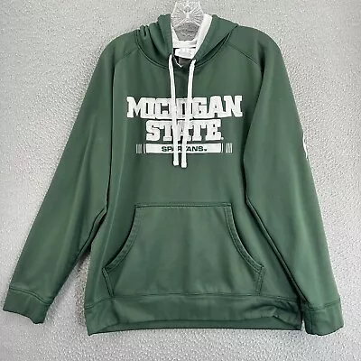 Michigan State Spartans Hoodie Mens Large Sweatshirt MSU Green White Logo • $30.78