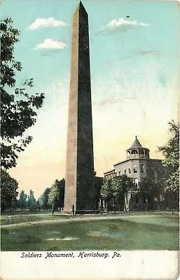 Harrisburg PA~Civil War Union Soldiers Monument~Building W/Turret IPCC C1907 • $6