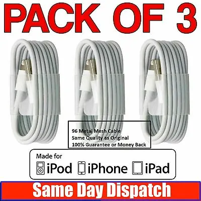 USB IPhone Charger Fast For Apple Long Cable USB Lead 6 7 8 X XS XR 11 12 13 Pro • £2.95