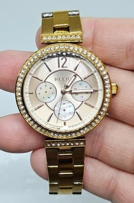 $14.99 • Buy Relic By Fossil ZR15903 Women's Stainless Steel Rose Gold Dial Quartz Watch