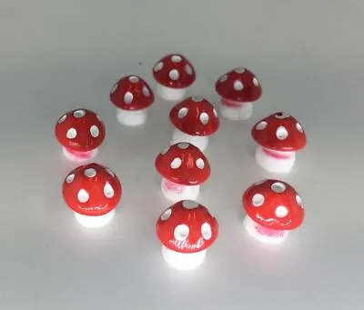 Red And White Spotted Mushrooms  Miniature Mushrooms For Terrarium Crafts • $4.99