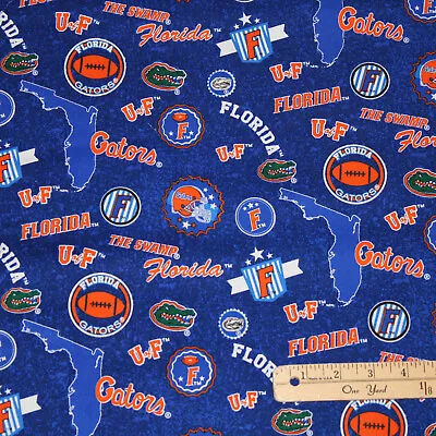 University Of Florida Gators Cotton Fabric Print    1/2 Yard    #FL-1208 • $3.37