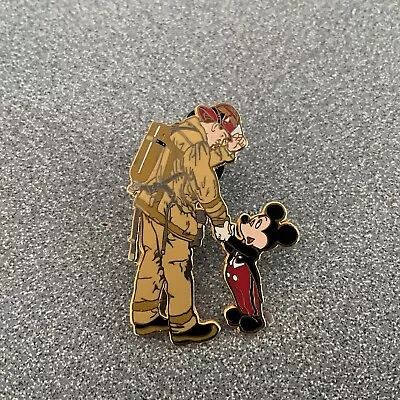 Disney Pin Mickey Shaking Hands With A Firefighter / Fireman Disney Pin 2002 • $22.99