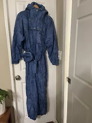 Ladies Vintage Henri Duvillard Ski Snow Suit  Size 10 Blue • $29.89