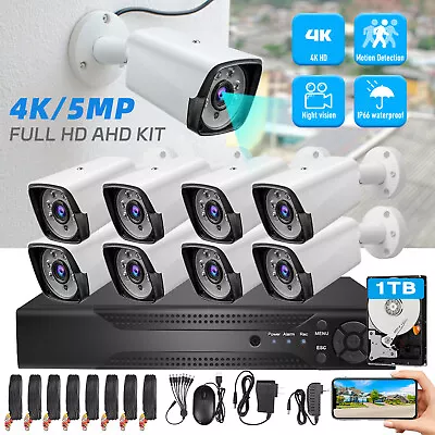 5MP Lite 8CH DVR 1080P Security Camera System With Hard Drive 1TB Outdoor • $218.99