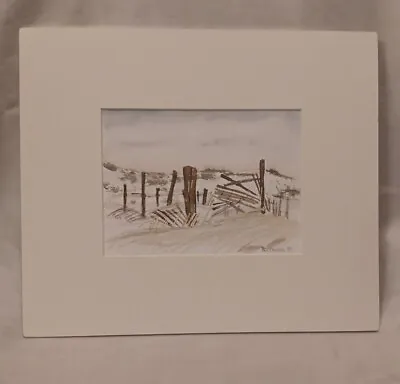 6  X 8  Watercolor Painting Of Snowy Dunes On Cape Cod In 11.5  X 13.5  Matted • $24.44