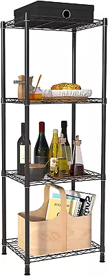 4 Tier Fixed Layer Spacing Storage Shelf Metal Storage Rack Wire Shelving Unit S • $38.89