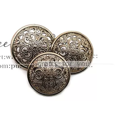 6pcs 15mm-28mm Retro Metal Shank Buttons Round Sewing Crafts For Clothing/ Bag • $4.89