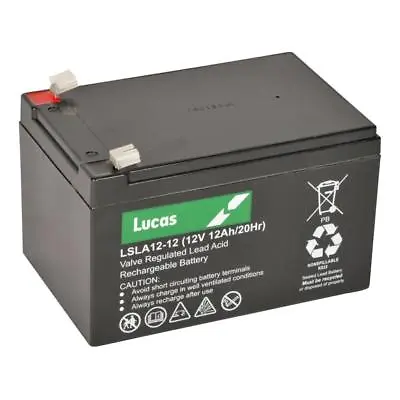 £29.99 • Buy LUCAS 12V 12AH Battery Replace Power Source WP12-12 (91-214) 12V 12Ah
