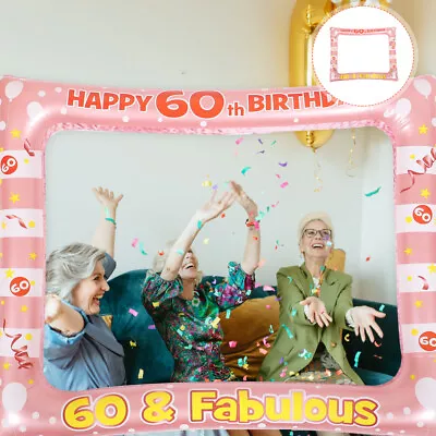 1Pc Birthday Photography Props Inflatable Photo Frame Happy 60th Birthday • £10.59